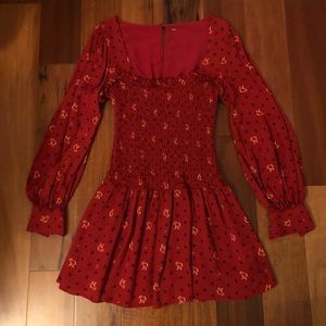 Free People ruched long sleeve top